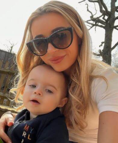 Dani Dyer with her son Santiago.
